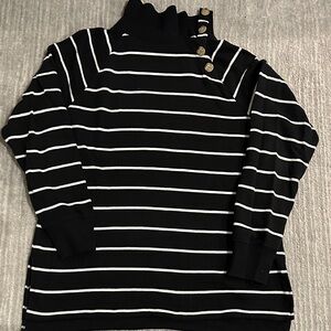 J. Crew Factory Black and White Striped Sweater